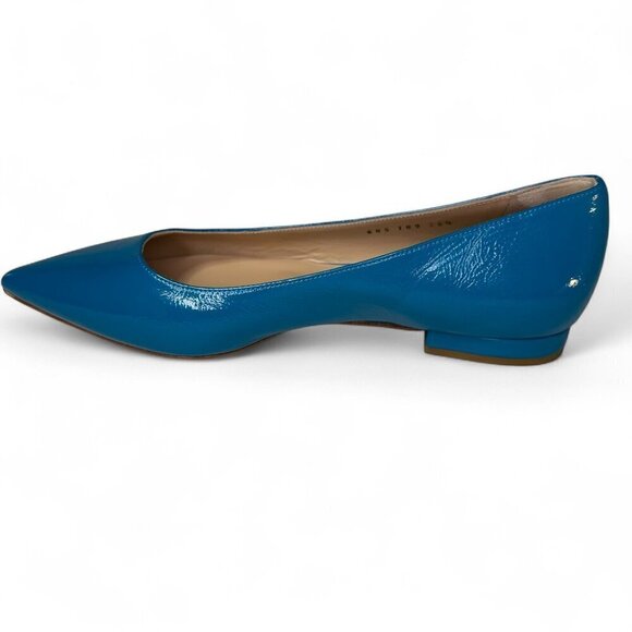 Casadei  Women's Turquiose Leather Pointed Toe Flats EU 36.5 NWOB - Picture 11 of 13